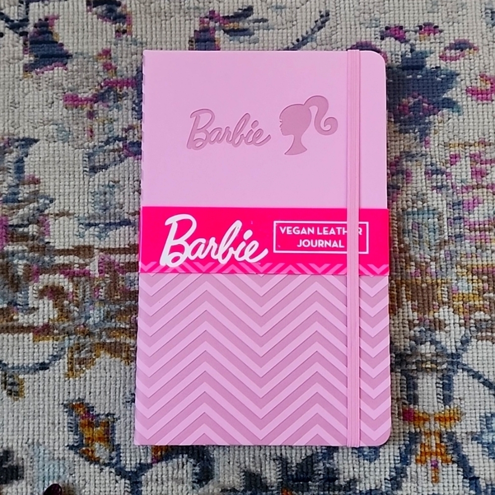 NWT, Barbie Pink Journal Diaries Notebook Drawing Pad Vegan Leather Secret Book